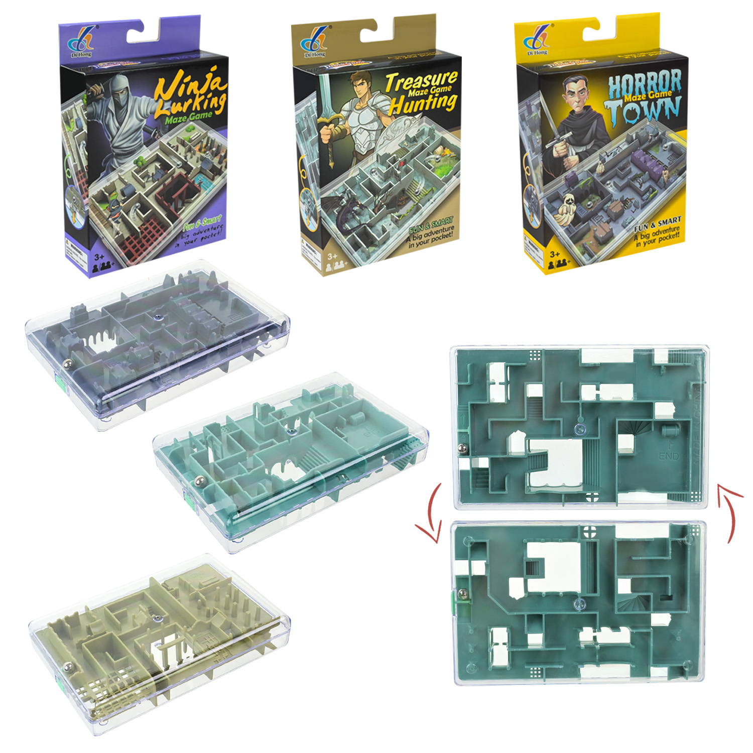 Головоломка 3D-лабіринт арт. 40818/39818/41818 (192шт/2) короб.12,5*4*15 см
