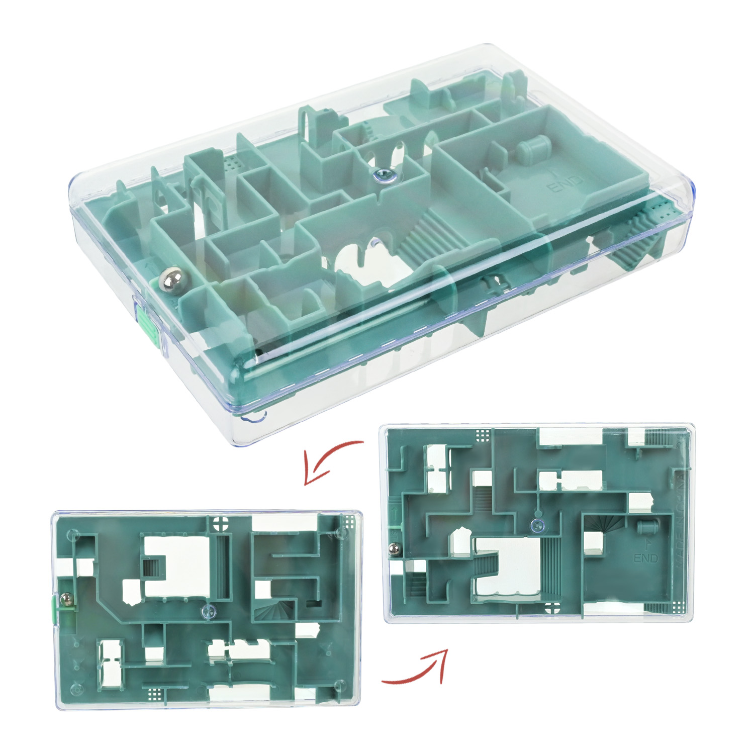 Головоломка 3D-лабіринт арт. 40818/39818/41818 (192шт/2) короб.12,5*4*15 см