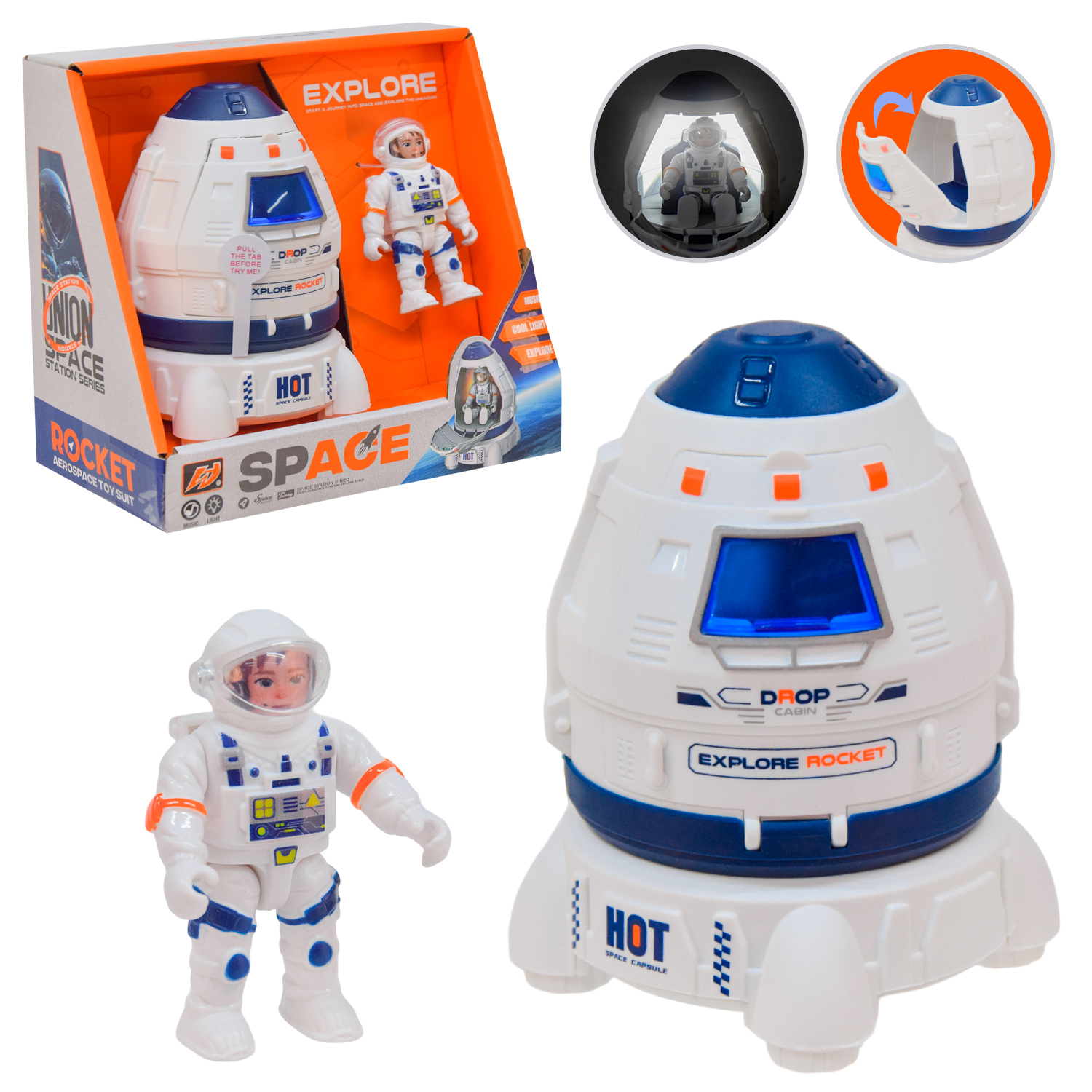 Набір космосу арт.H101 (80шт) космічний транспорт,  короб 19,5*17*11см