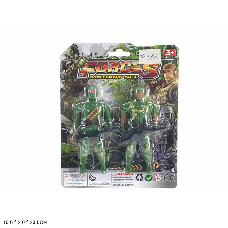 Військовий набір арт. 767-30MK (600шт/2) 2 солдати, планш. 16,5*2*20,5см