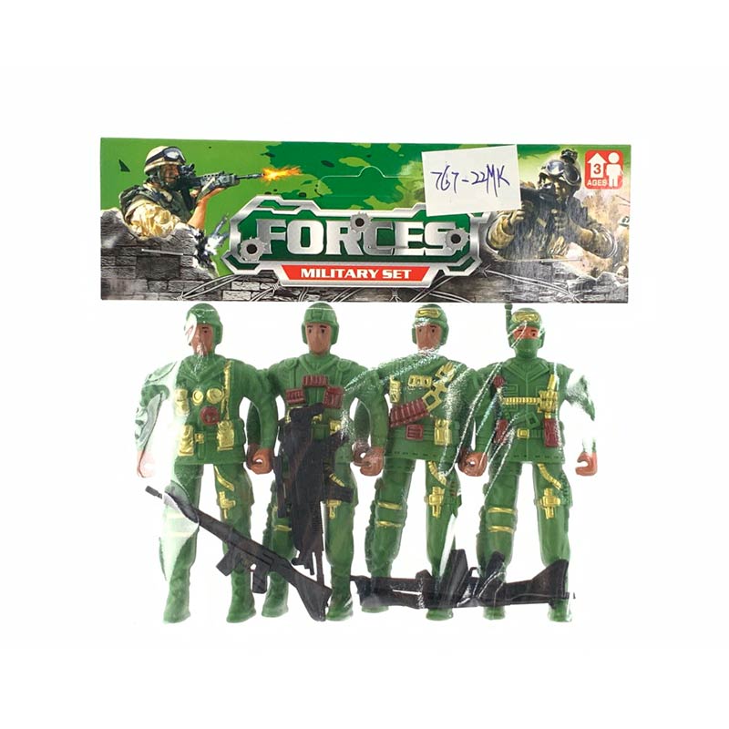 Військовий набір арт. 767-22MK (600шт/2) 4солдата зі зброєю, пакет