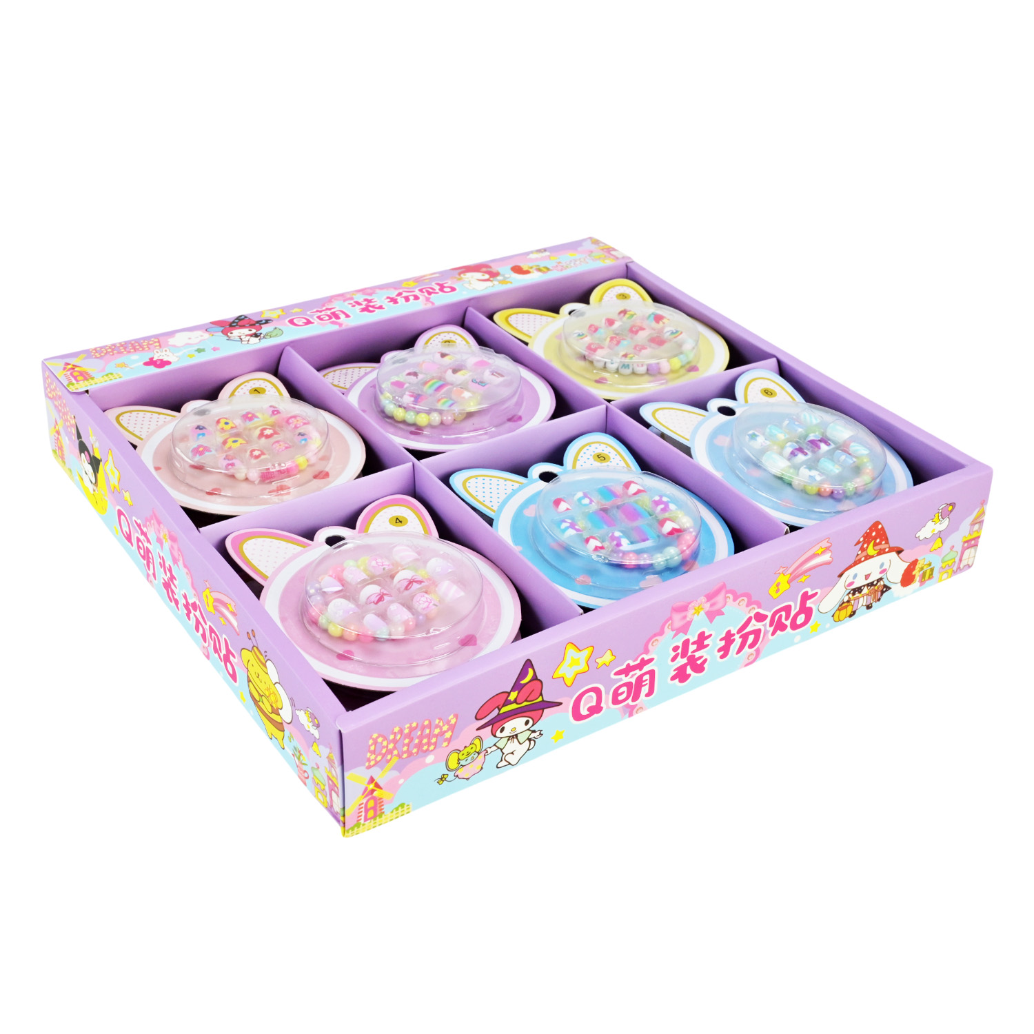 Аксесуари для дівчат арт. Cel241103 (480шт) мікс видів,накладні нігті та браслет (20 д.б*24 шт) ціна за 1 шт дисп.бокс. 10*7см