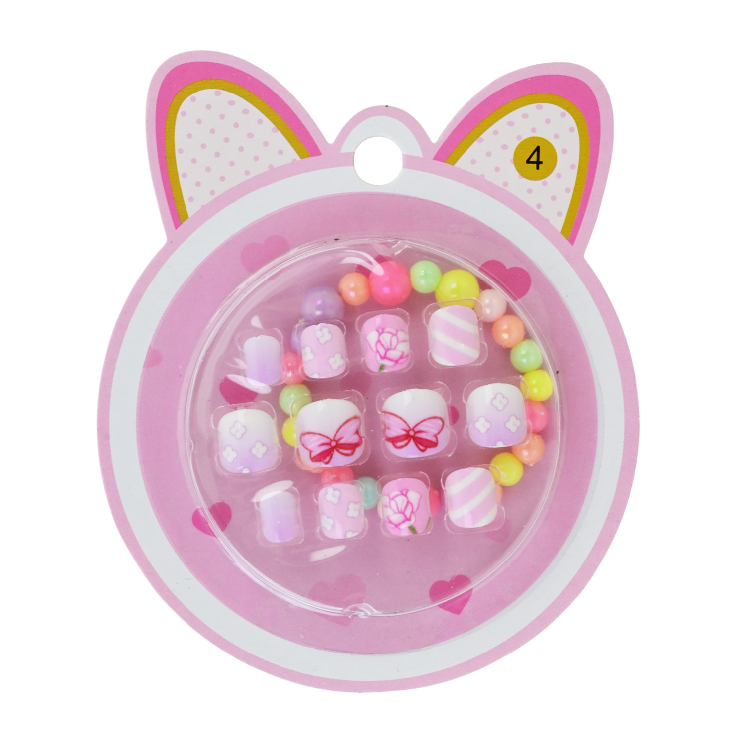 Аксесуари для дівчат арт. Cel241103 (480шт) мікс видів,накладні нігті та браслет (20 д.б*24 шт) ціна за 1 шт дисп.бокс. 10*7см