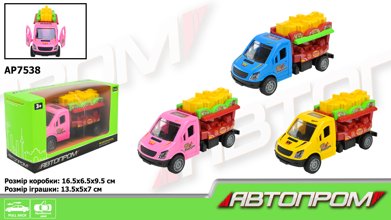 Машина  "АВТОПРОМ" арт. AP7538 (120шт/2) 3 кольори,у коробці 16,5*9,5*6,5см