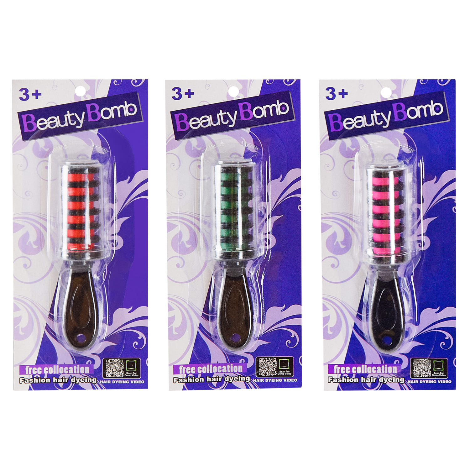 Косметика "Крейда для волосся" арт. ZG016 (180шт/2) крейда для волосся, мікс 3 види планш. 7*2,5*16см