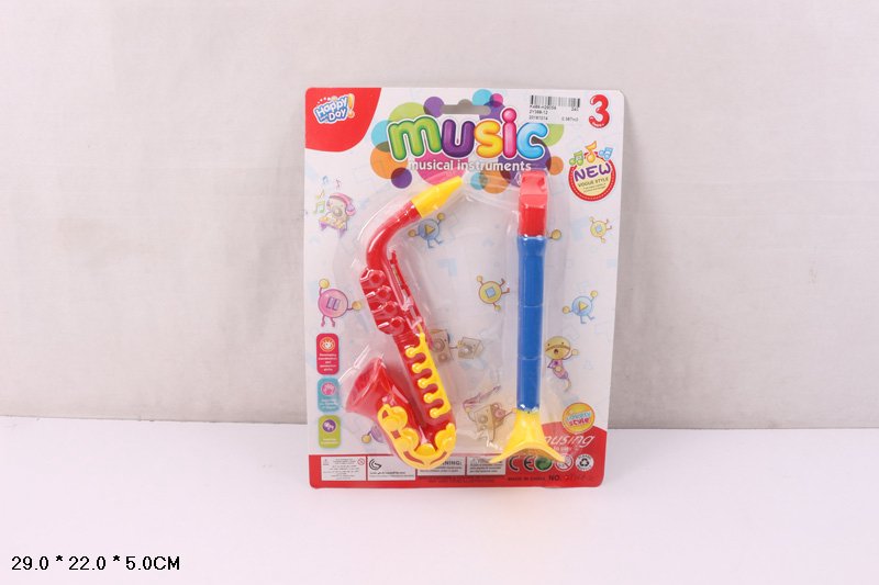 Музичні інструменти. арт. 2Y368-12 (240шт/2) саксофон, дудка, планшет 29*22*5см