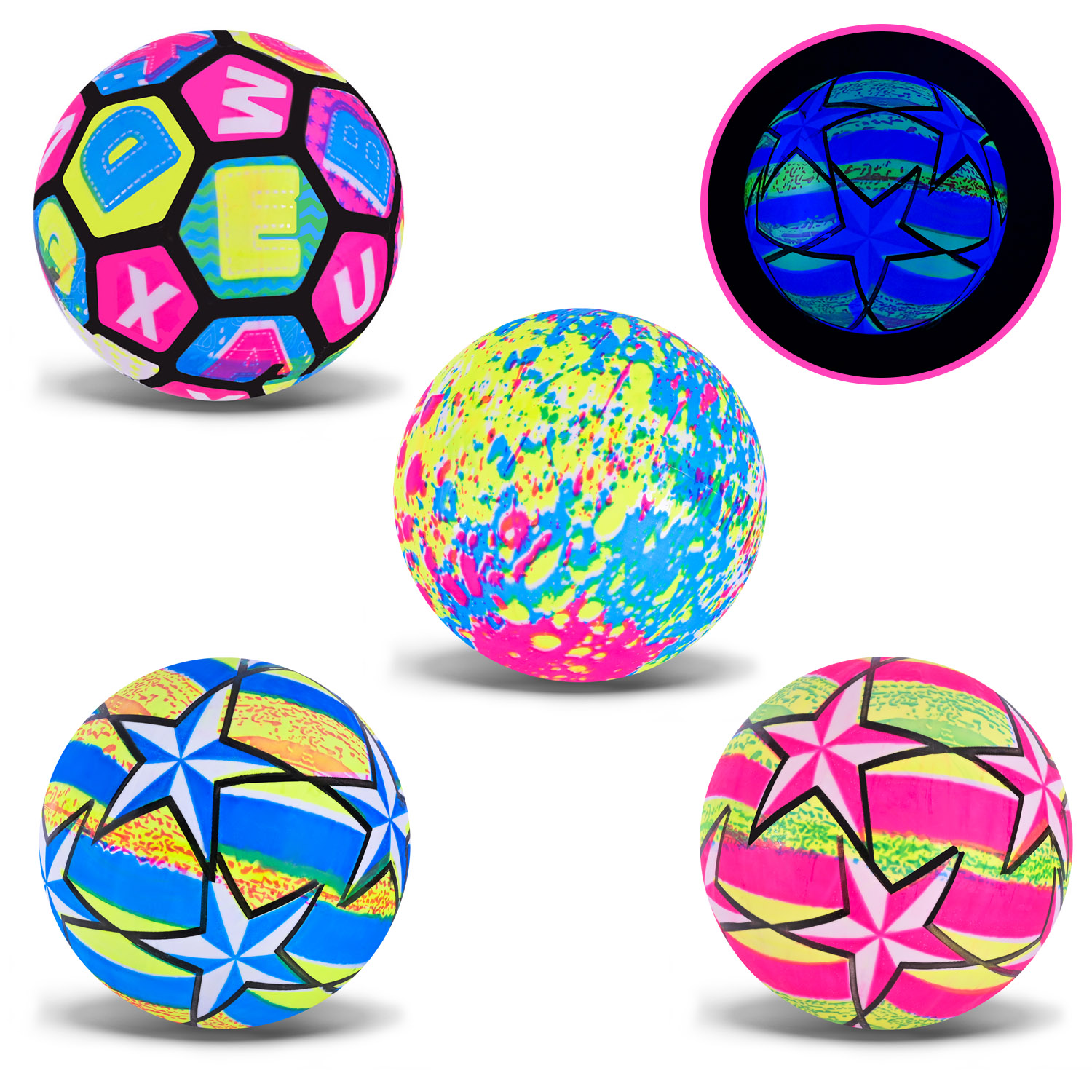 М'яч гумовий арт. PB25110 (500шт)  22 см 70 грам, світло 5 кольорів