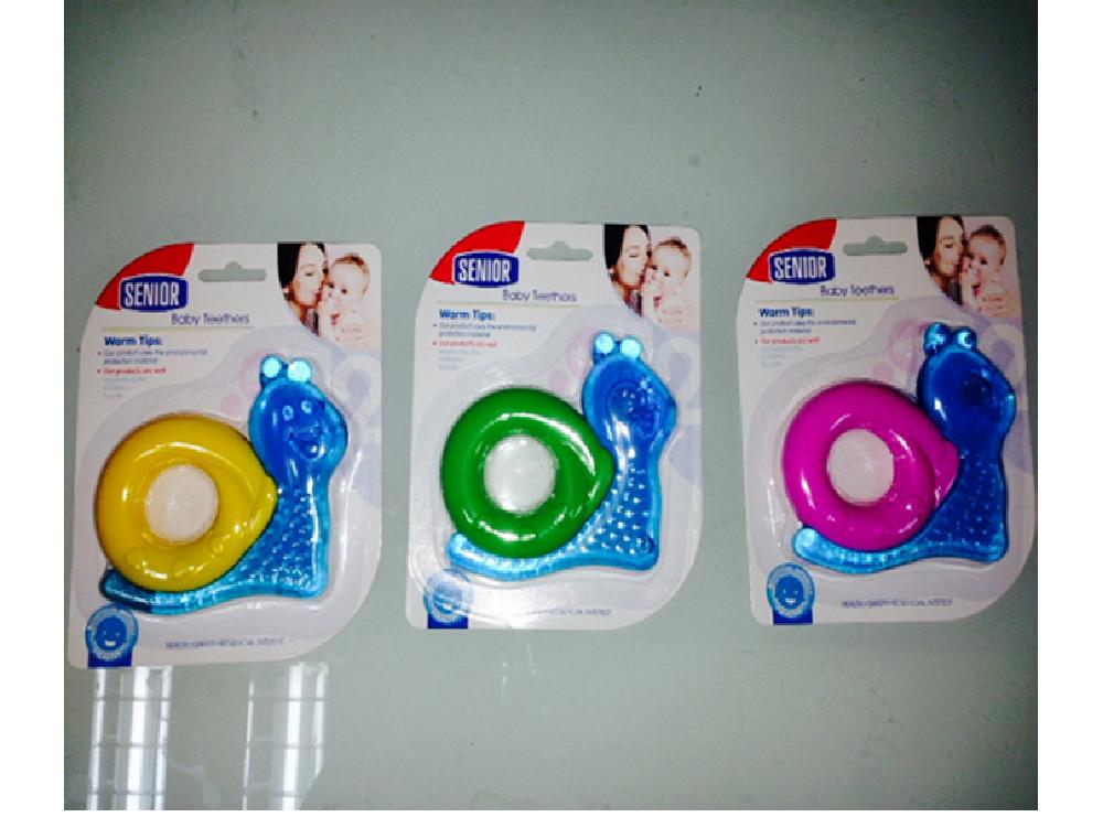 Брязкальце-прорізувач арт. B04 (288шт/2) 3 кольри мікс, силіконові з рідким наповнювачем, планшет.14*17см