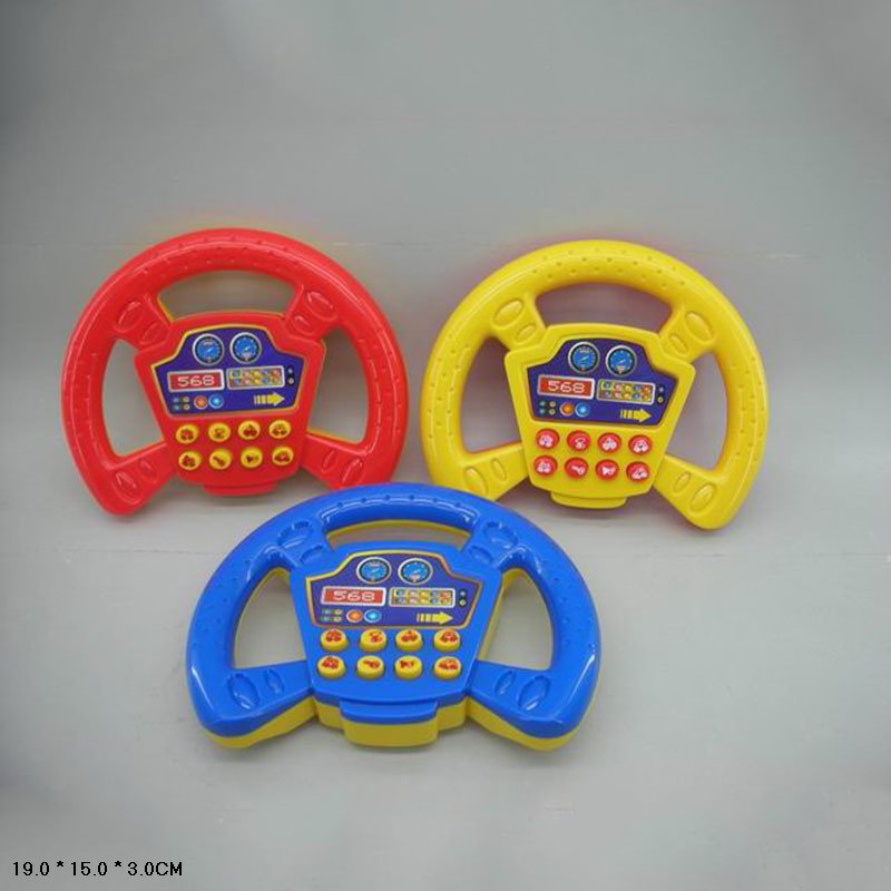 Кермо муз. арт. 568B (144шт/2) 3 кольори мікс, музика, звуки, пакет 19*15*3см