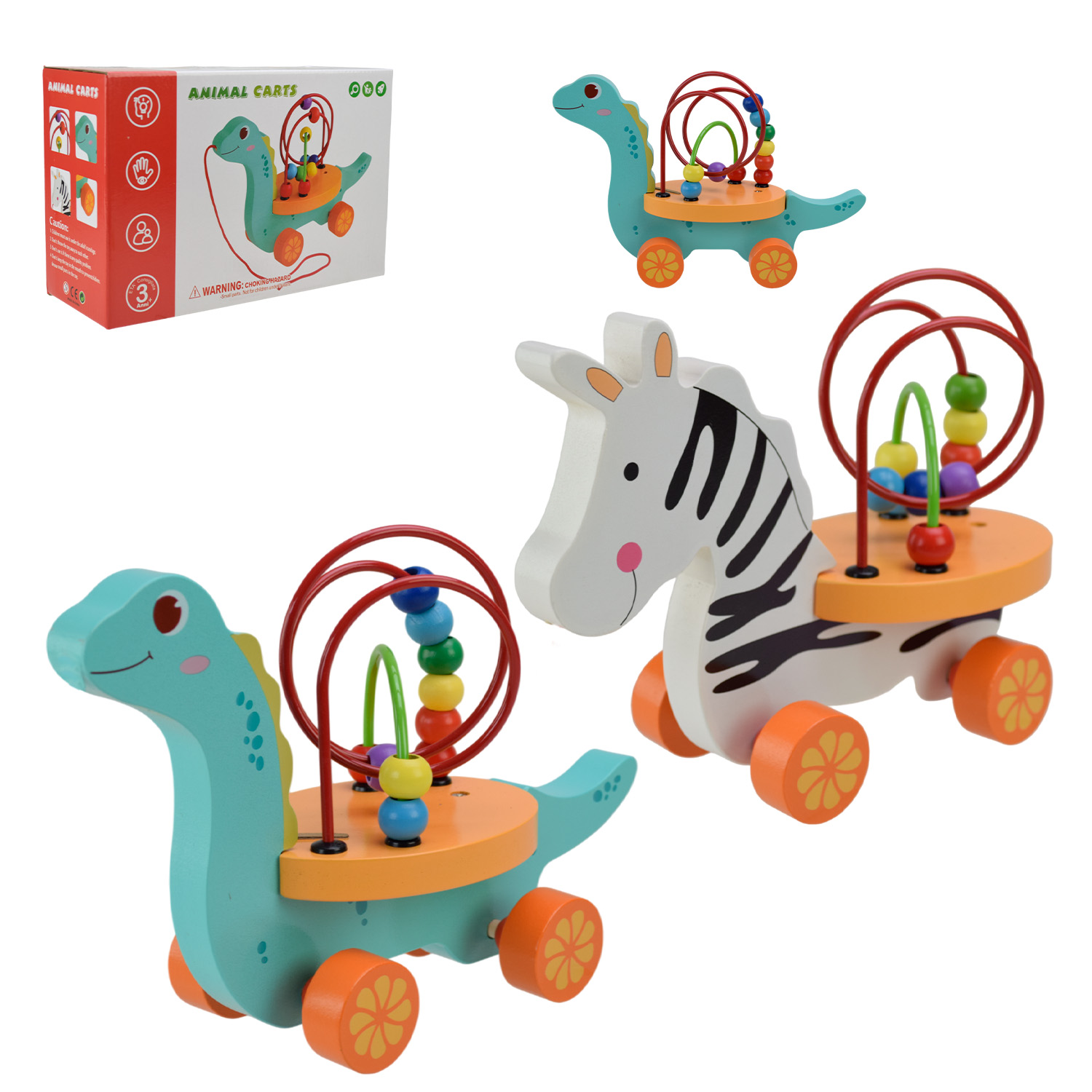 Дерев'яна іграшка арт. WD13006 (30шт) каталка-спіралька 2 види в коробці 27,5*18см