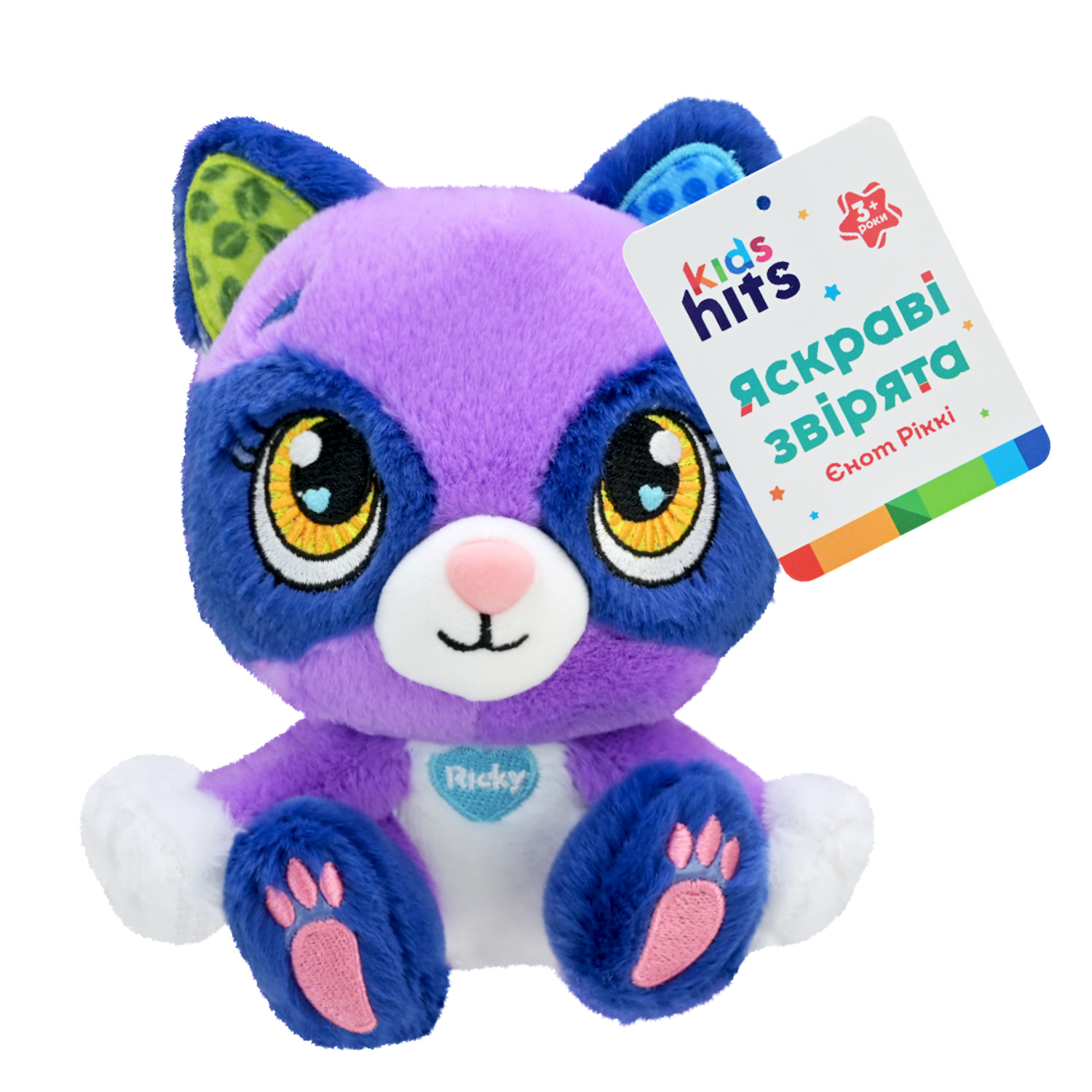 М'яка іграшка KidsHits Brightmals арт. KH62/004 (48шт) єнот Ricky 15 см