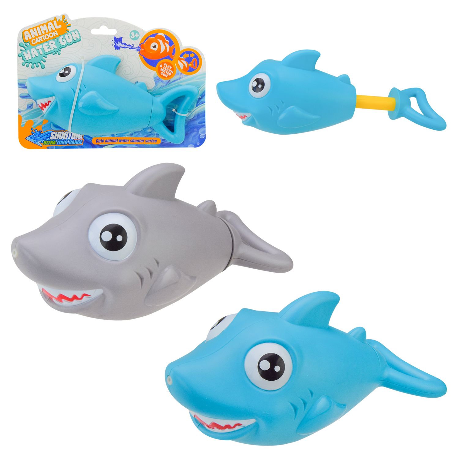 Водяний пістолет арт. 1675 (144шт/2)Акула,2 кольори 18,5*8*9,5 см на планшетці