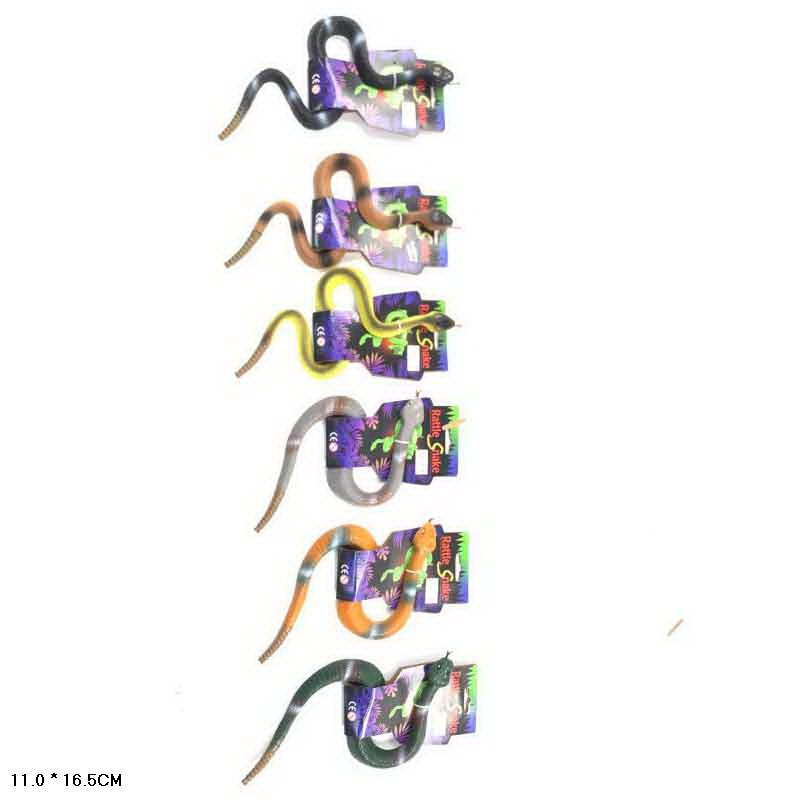 Змій гумовій арт. W9014 (144шт/4)  6 види мікс кольорів, планшет 11*16,5*2см