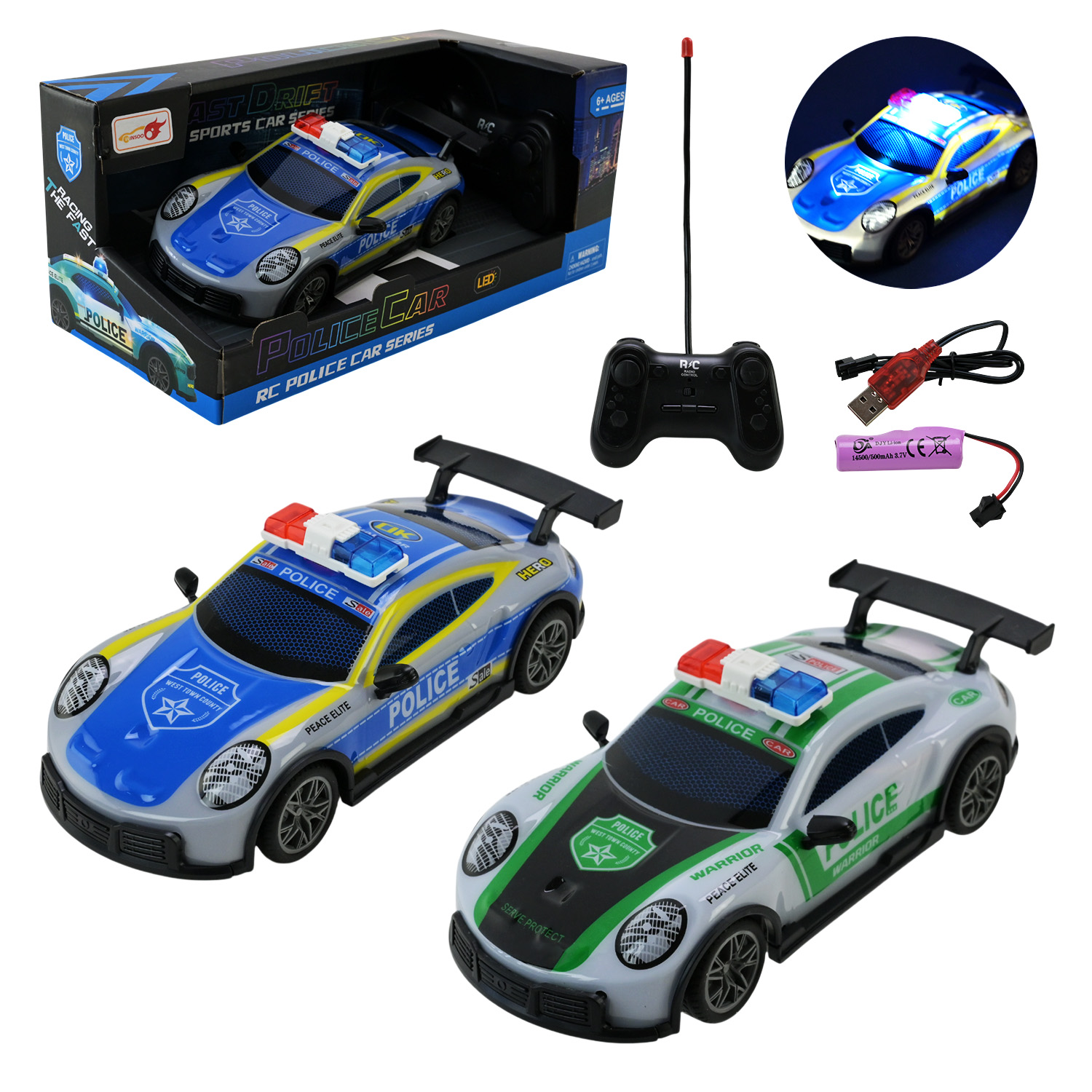 Машина р/к арт. 998-5A (60шт/2) акум 2кольора,світло,звук, короб. 26*13,5*12см