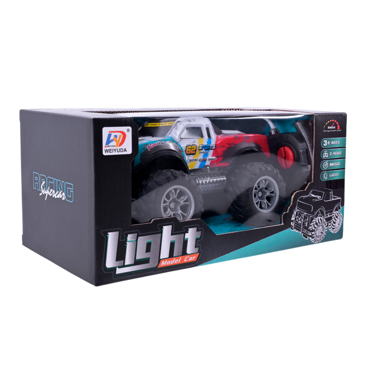 Машина р/к арт. W200-18 (48шт/2) акум 2кольора,світло,звук, короб. 27*12,5*14,5см