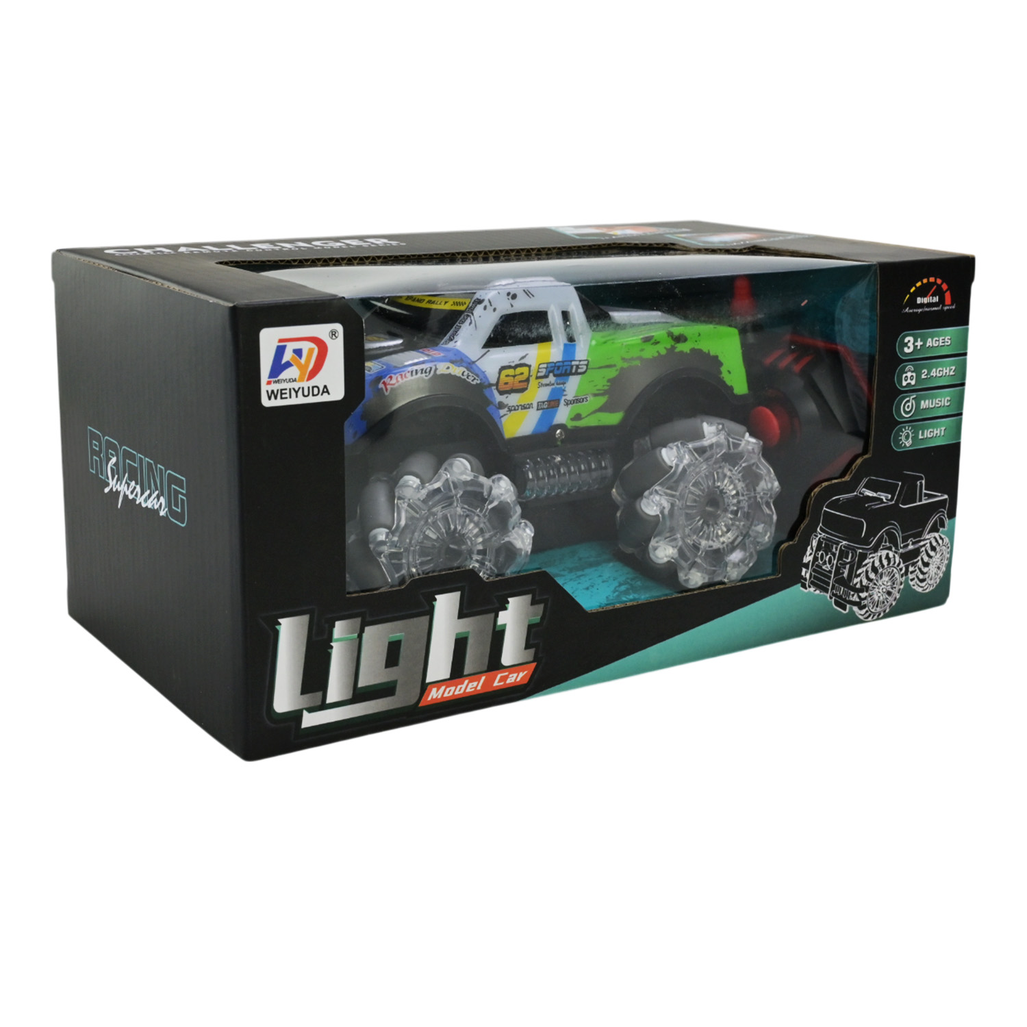 Машина р/к арт. W200-21 (48шт/2) акум 2кольора,світло,звук, короб. 27*12,5*14,5см