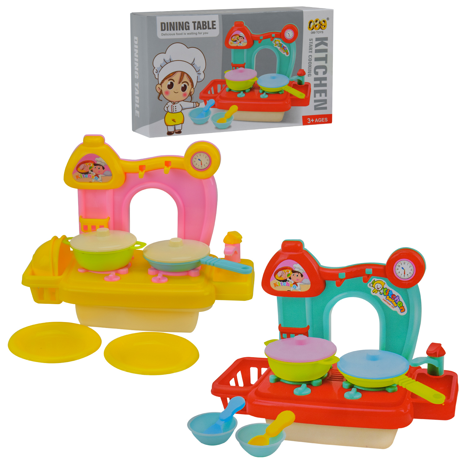 Кухня набір арт. 601 (256шт/2) мікс 2 види, плита, посуд, аксес короб. 18*9*15см