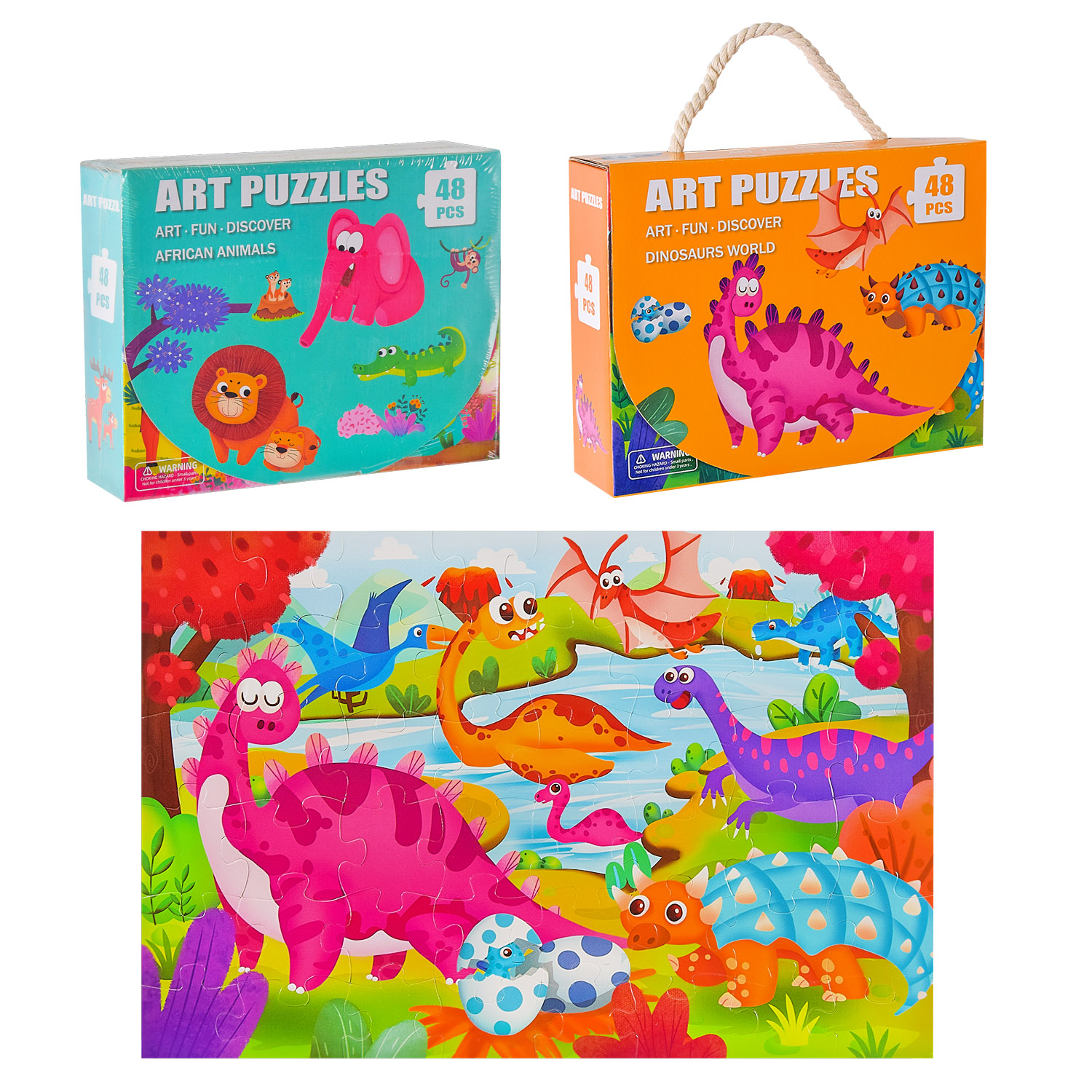 Дерев'яна іграшка арт. WD13012 (54шт) 48 шт пазли 2 види в коробці 23*18*6 см