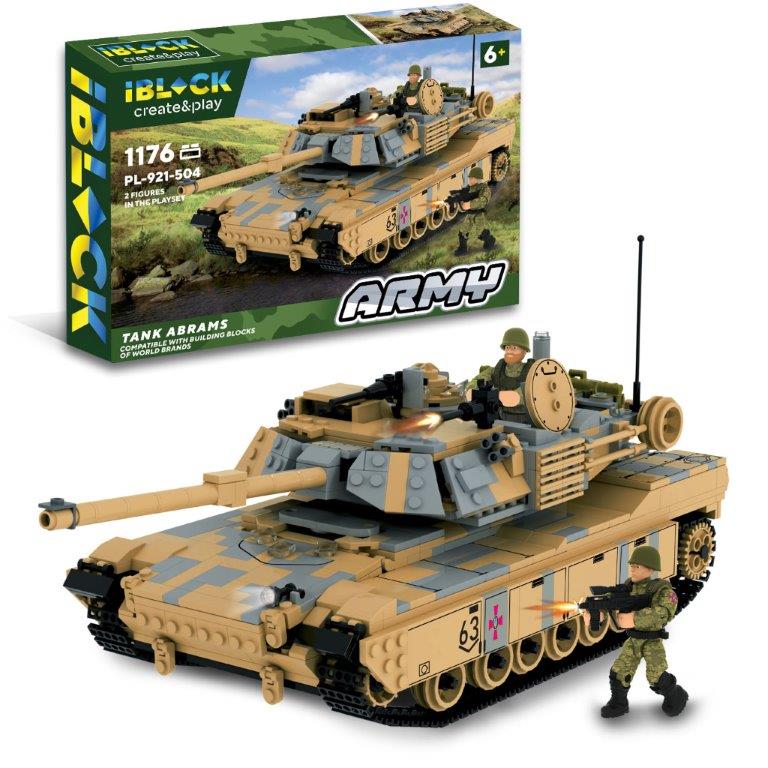 Конструктор IBLOCK  арт. PL-921-504  (6шт)  Армія,M1 Abrams,1176дет.,2фігурки, короб. 63,5*43*9см