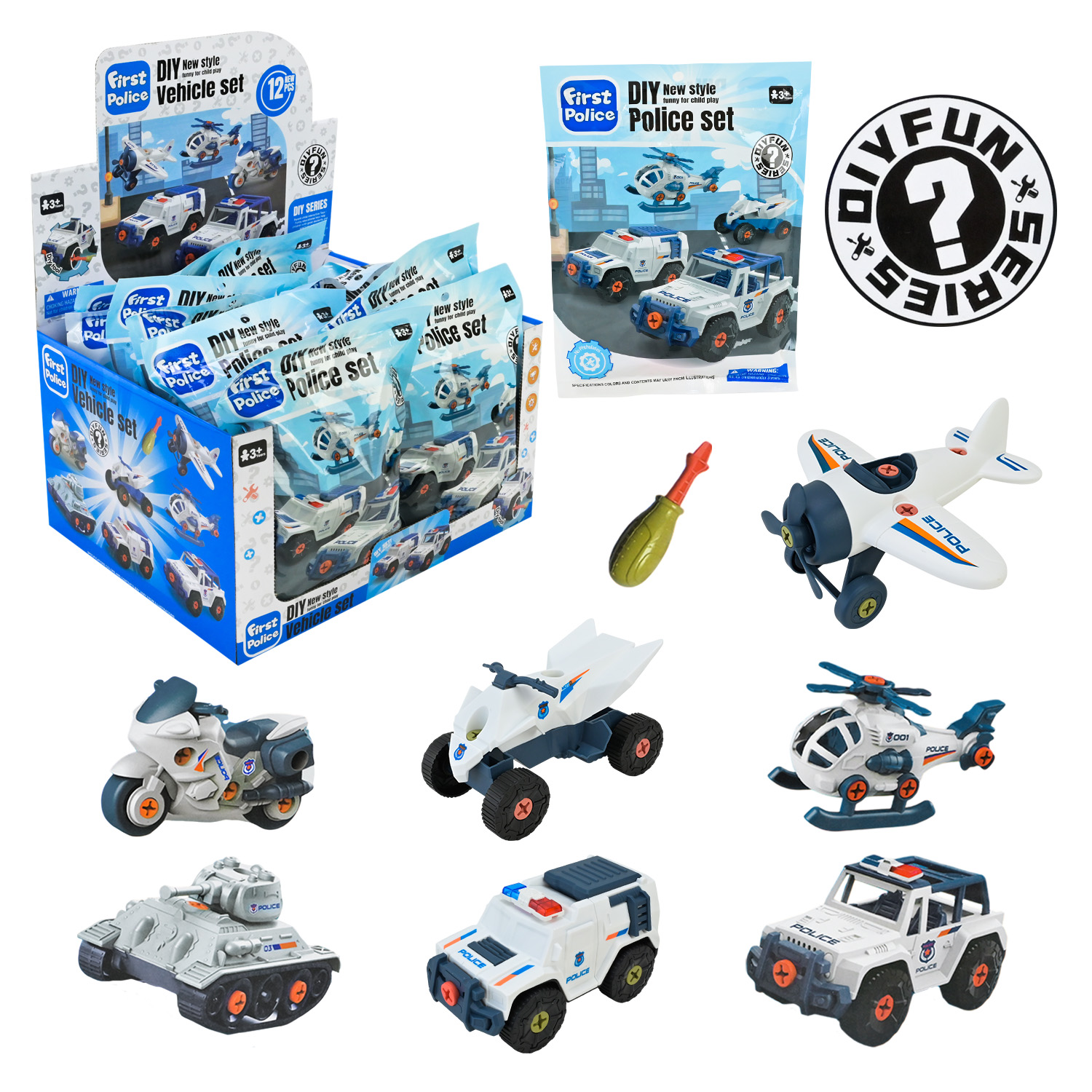 Конструктор з інструментами арт. 5515-T2B (144шт/2) 4 види,12 шт у дисплеї 34*21*19см