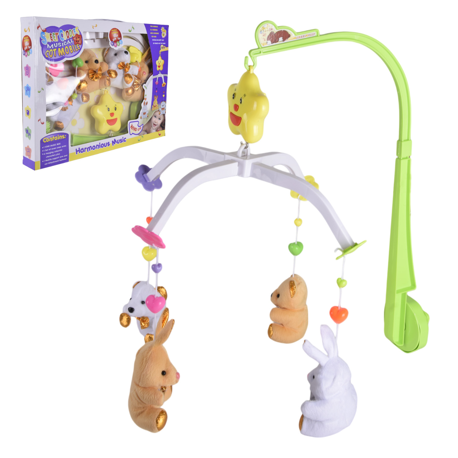 Мобіле арт. D062 (36шт/2)муз.,м'яконабивні іграшки, короб.40,5*30*4,5см