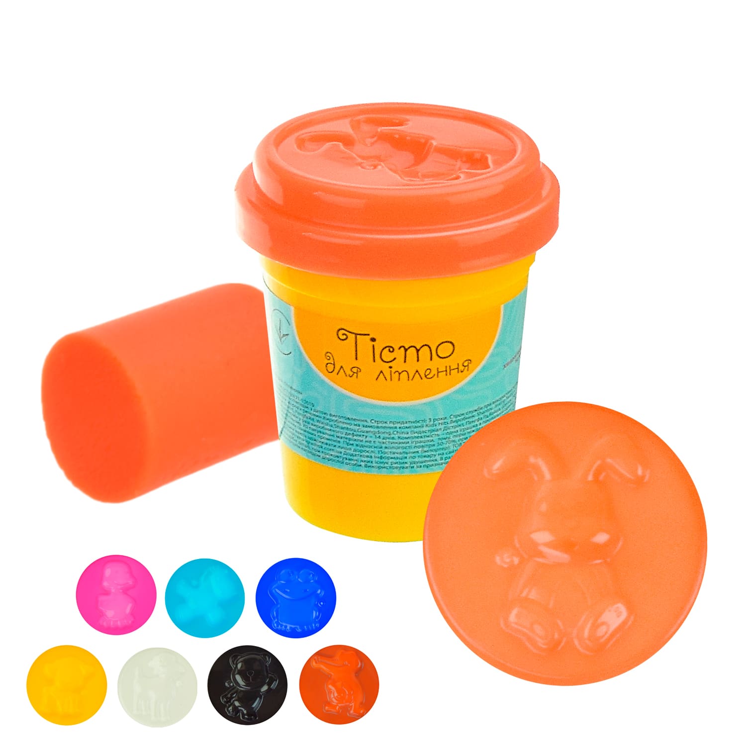 Тісто для ліплення арт. PL-0607-003 (24 шт) помаранчевий колір, баночка 50г., 6*5см