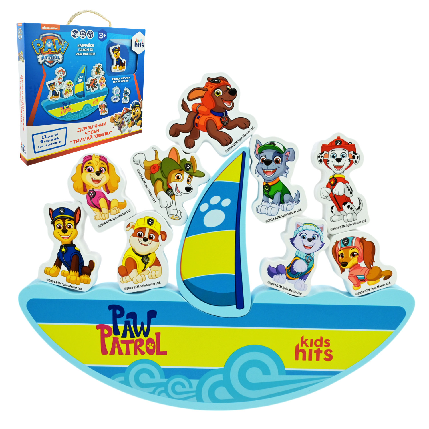 Дерев'яна іграшка KidsHits Paw Patrol арт. KH20/048 (24шт) баланс у короб. 26,5*3*23 см