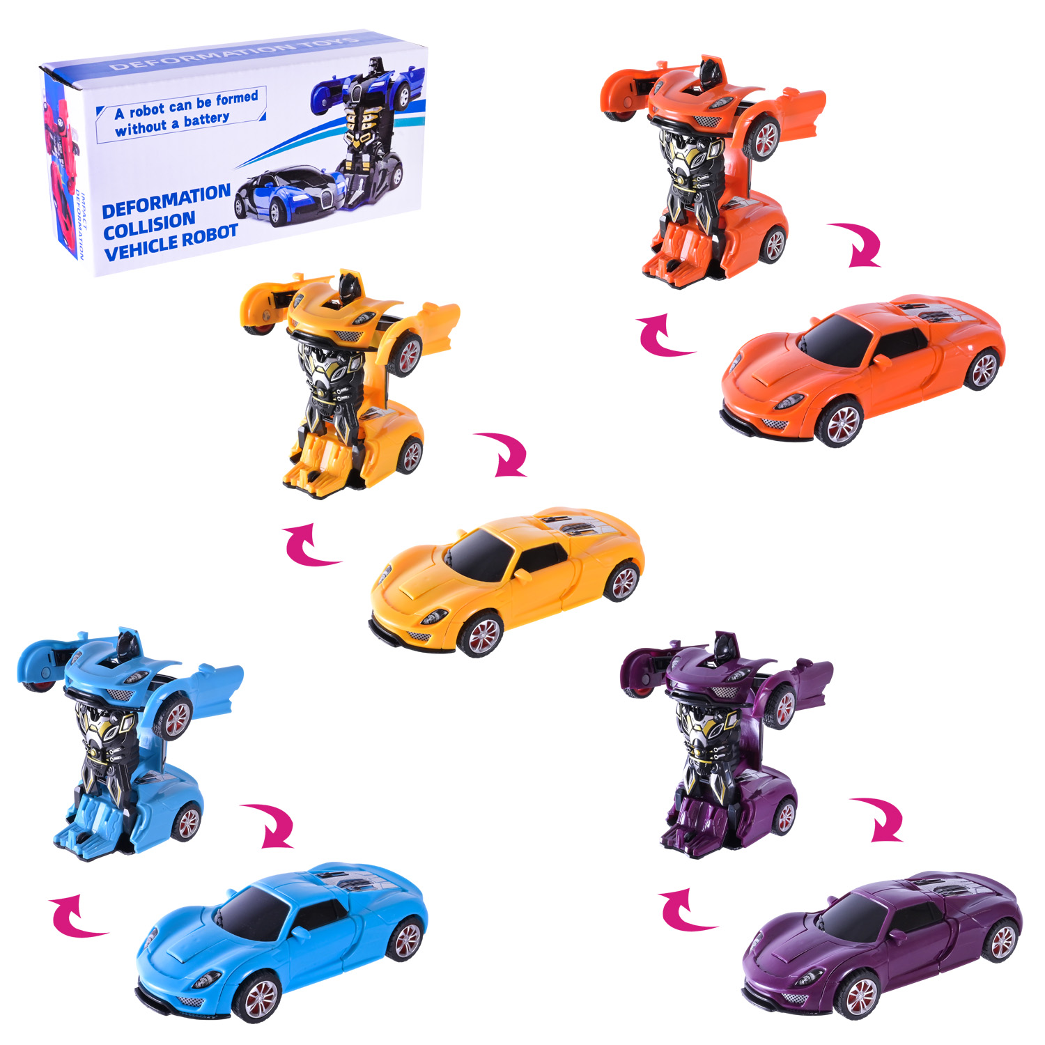 Робот арт. MY688-7 (360шт/2) 4кольори, трансформується у машину, короб. 13,5*4,5*6,5см