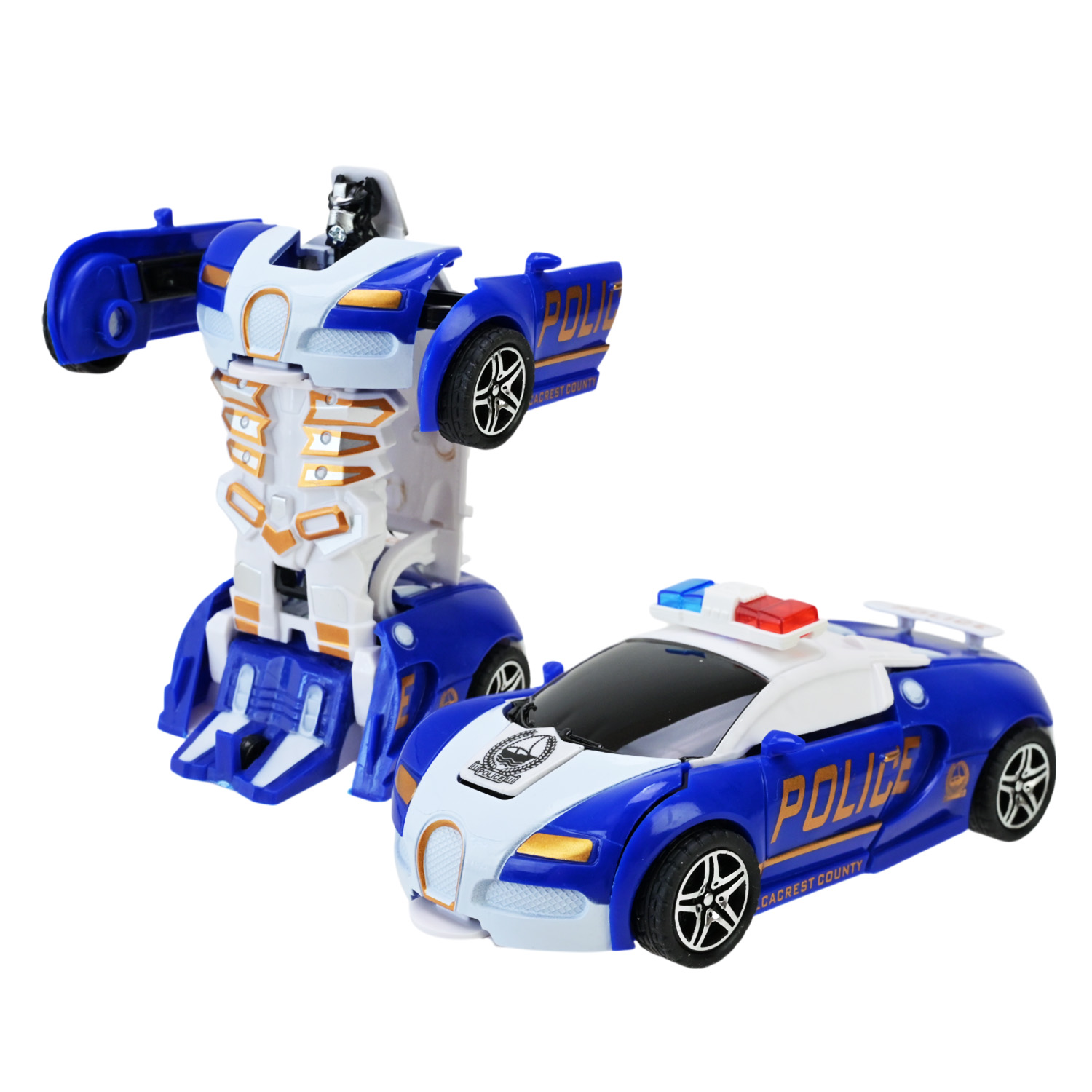 Робот арт. MY688-1 (360шт/2) 2 кольори, трансформується у поліцейську машину, короб. 13,5*6,5*4,6см