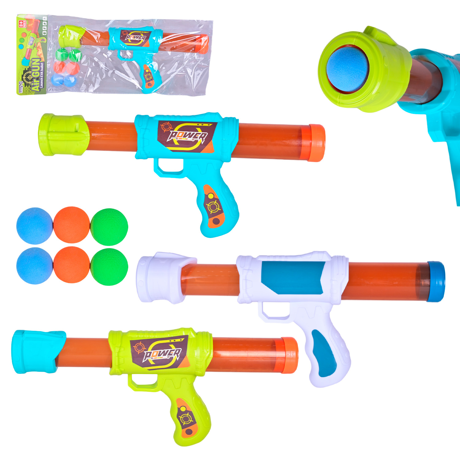 Зброя арт. 777-1 (144шт/2) 3 кольори, 6 поролонових куль, пакет 44*28см