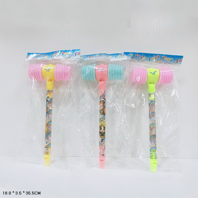 Молоточок арт. 102A (240шт/2) пискавка, 3 кольори мікс, пакет 18*3,5*35,5см