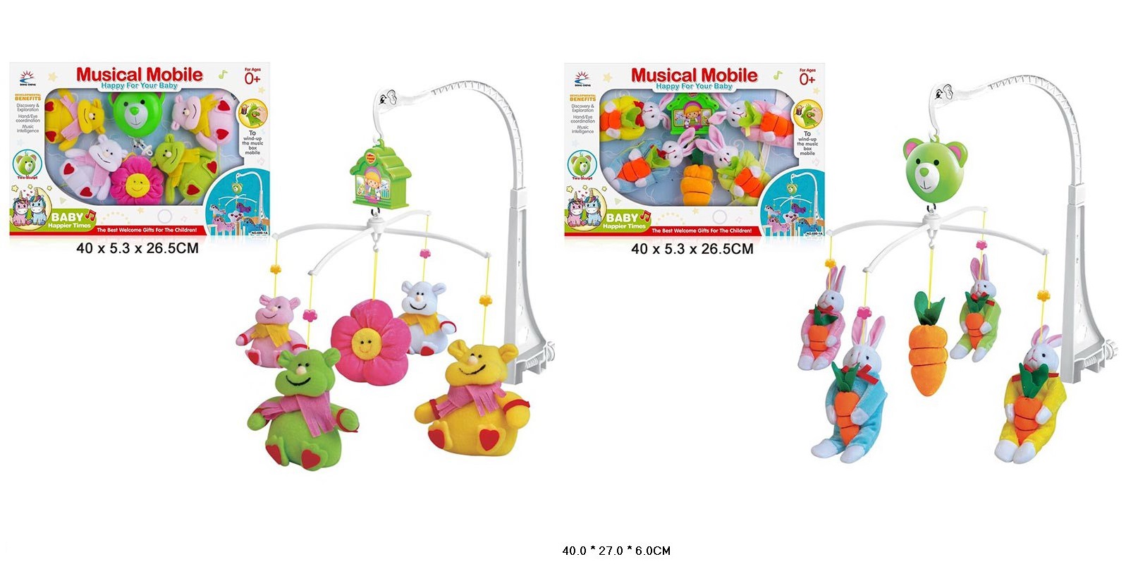 Мобіле арт. 699-9A/10A (48шт/2)муз.,м'яконабивні іграшки, короб.40*27*6см