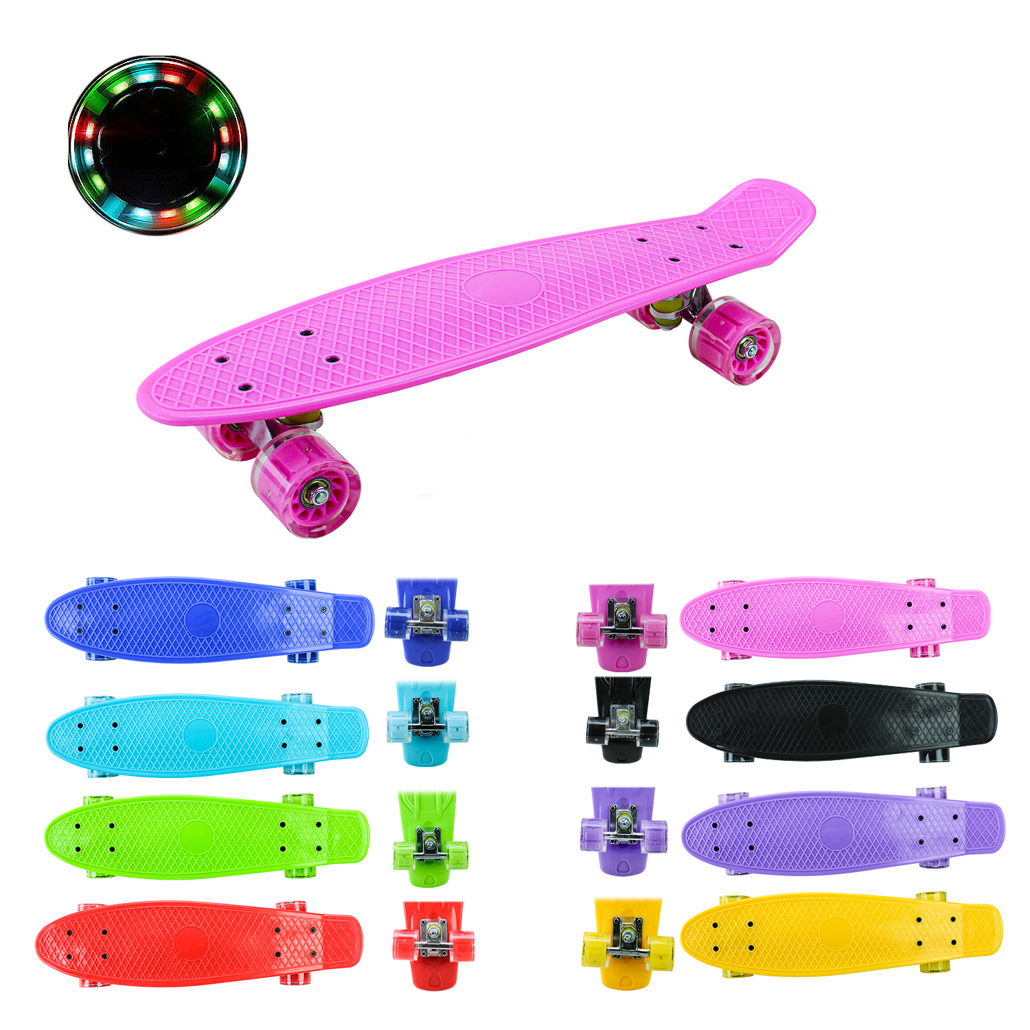 Пенні борд арт. SC25131 (8шт)  56*15 см колеса PU свiтяться, 8 видiв