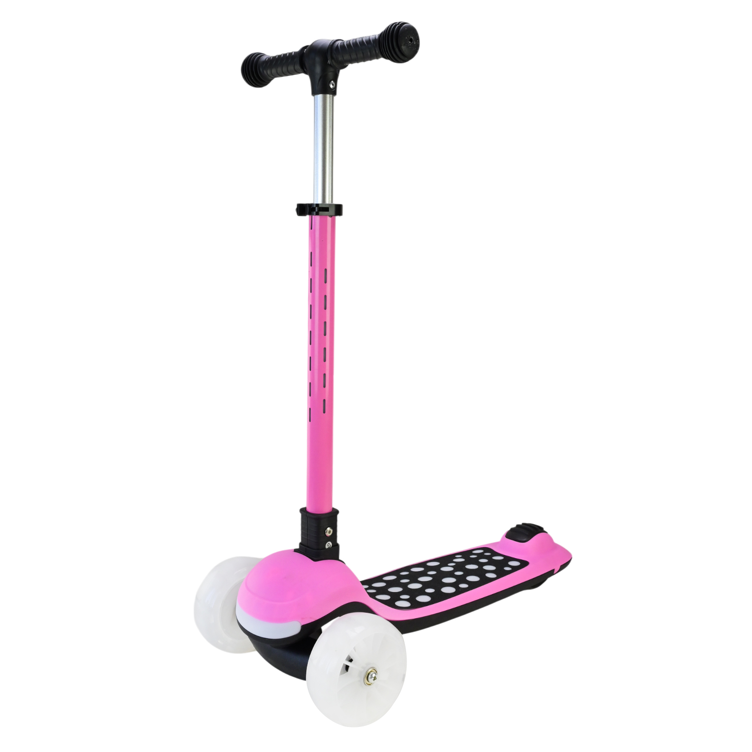 Самокат 3-х колесний арт. SC9027 (6шт) складний зі світлом,колеса PU LED підсвітка від батарейок, муз, 3 кольори