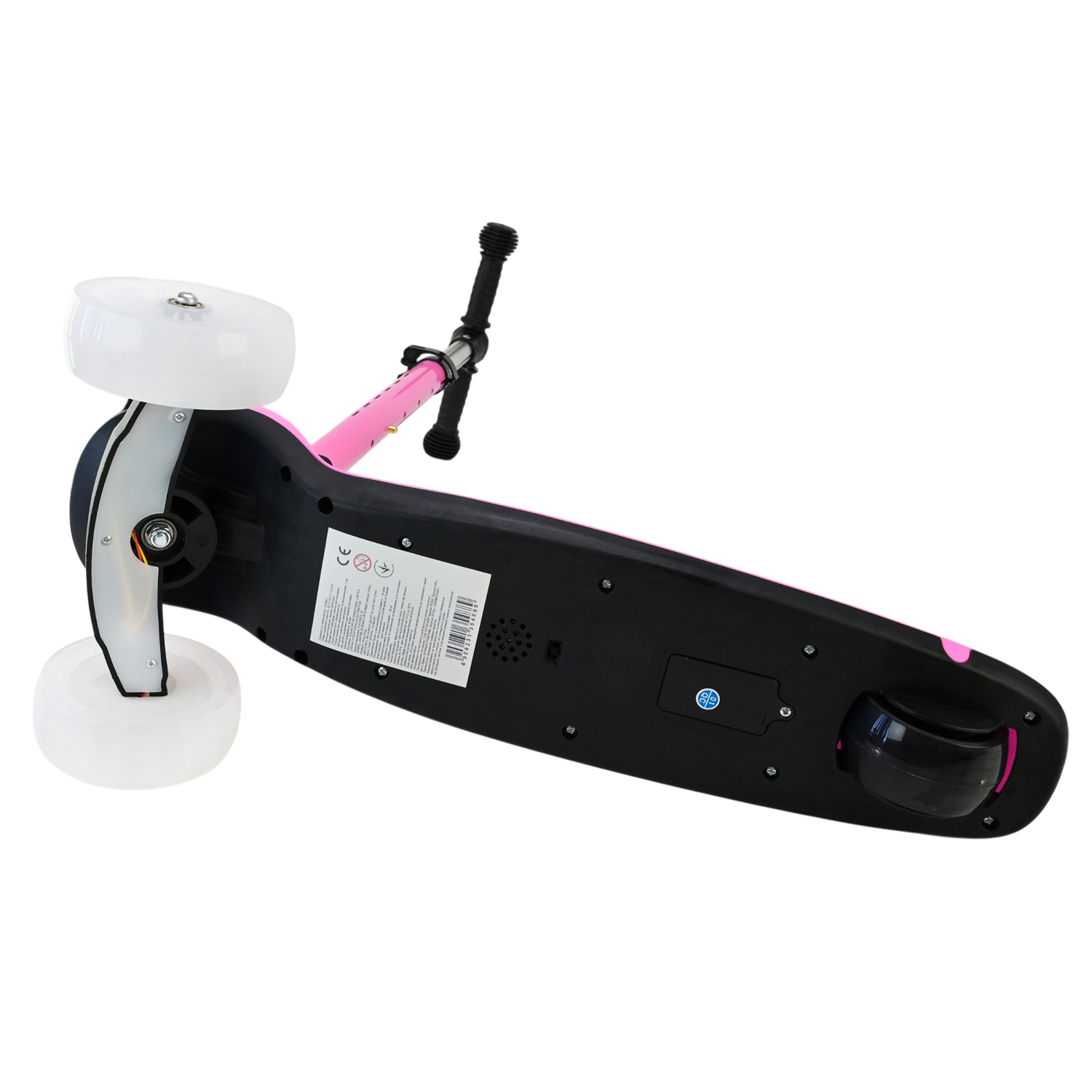 Самокат 3-х колесний арт. SC9027 (6шт) складний зі світлом,колеса PU LED підсвітка від батарейок, муз, 3 кольори