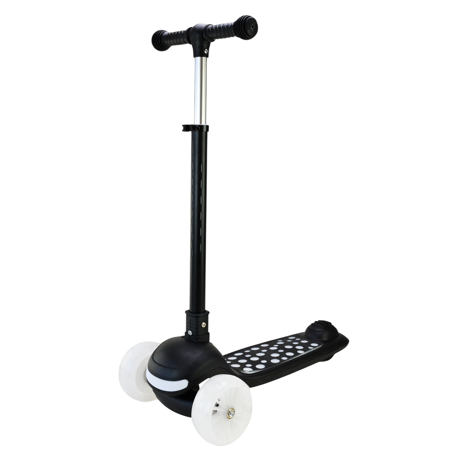 Самокат 3-х колесний арт. SC9027 (6шт) складний зі світлом,колеса PU LED підсвітка від батарейок, муз, 3 кольори