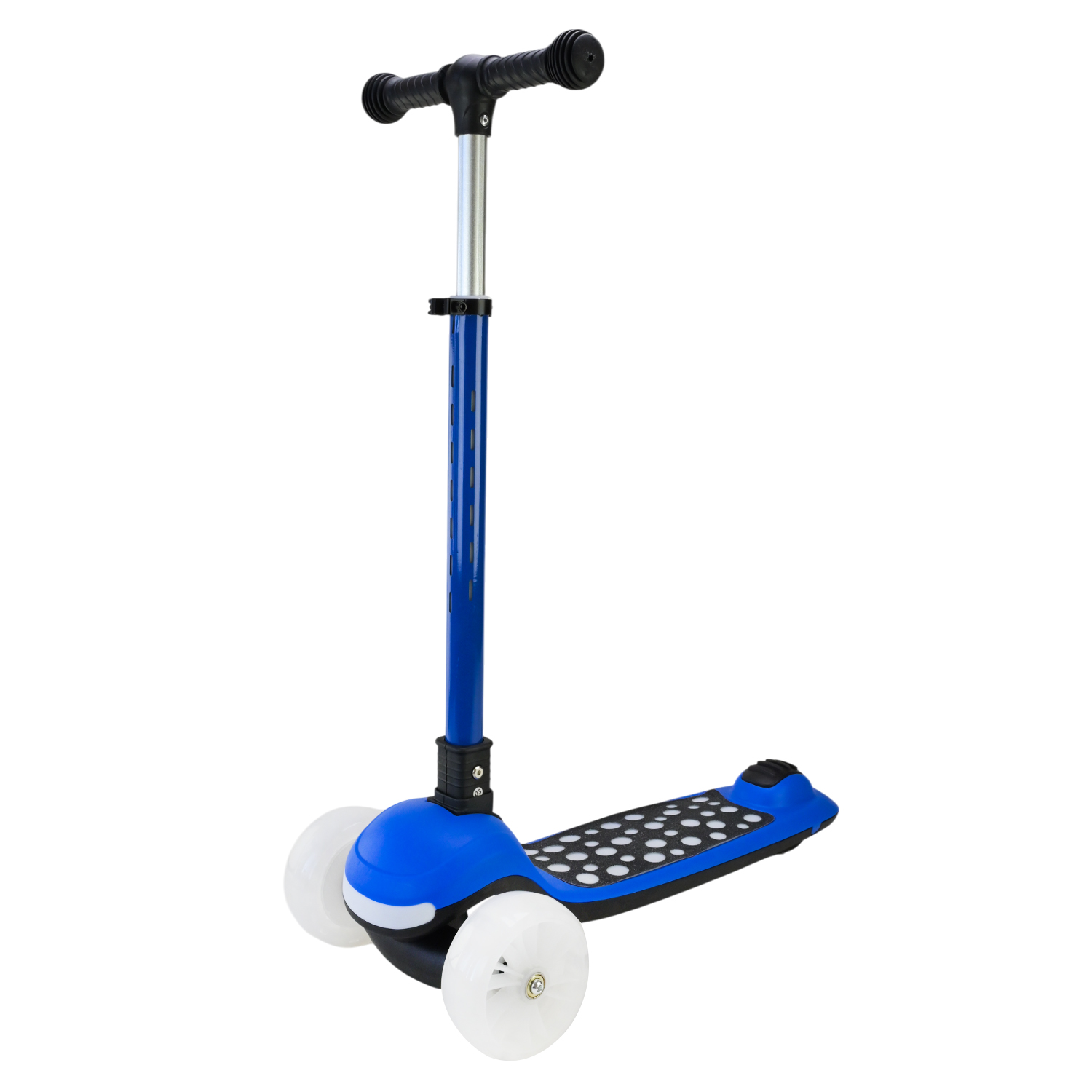 Самокат 3-х колесний арт. SC9027 (6шт) складний зі світлом,колеса PU LED підсвітка від батарейок, муз, 3 кольори