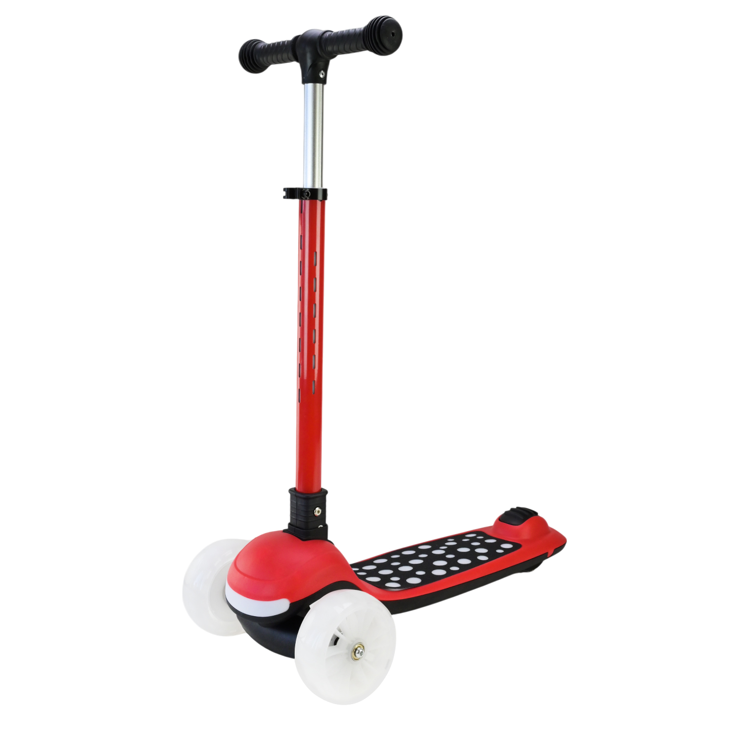 Самокат 3-х колесний арт. SC9027 (6шт) складний зі світлом,колеса PU LED підсвітка від батарейок, муз, 3 кольори