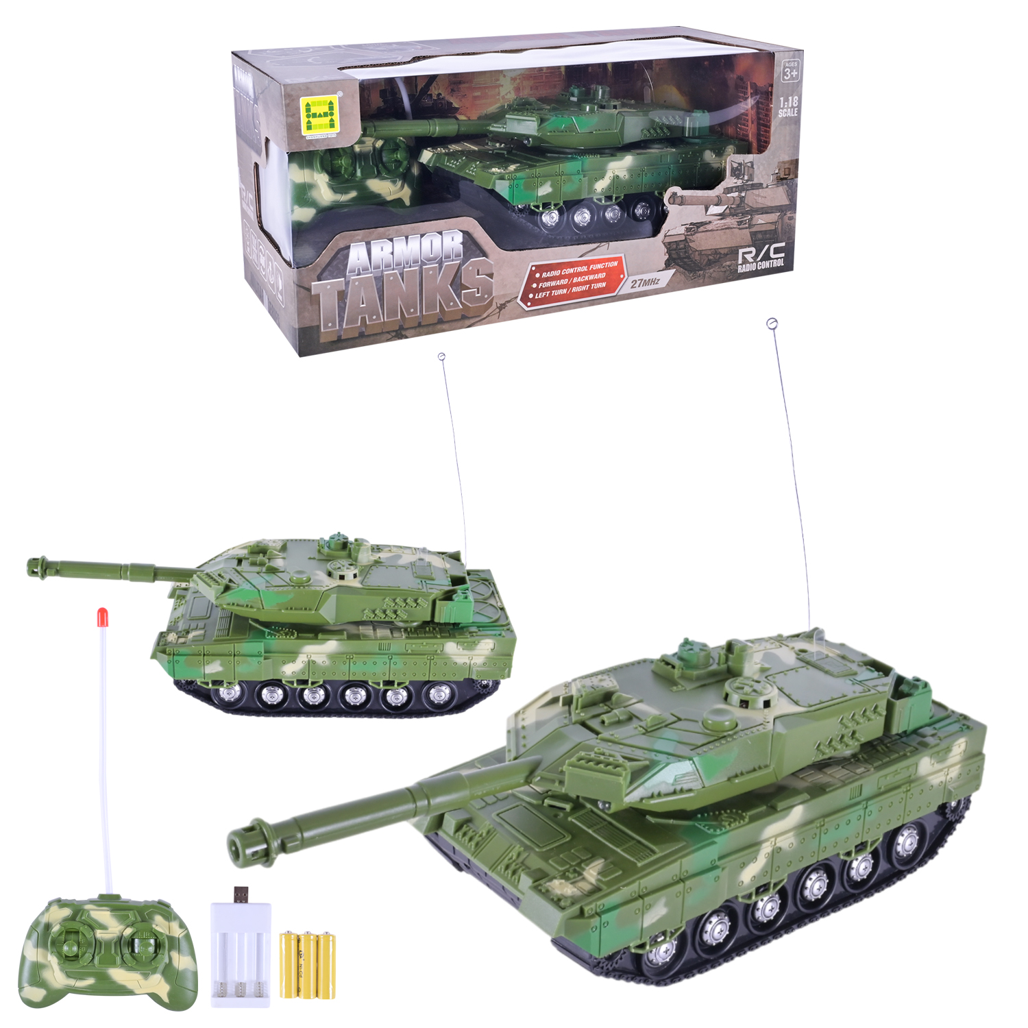 Танк р/к арт. SH091-415B (24шт) 2 кольори, світ, короб. 31*11,5*11см