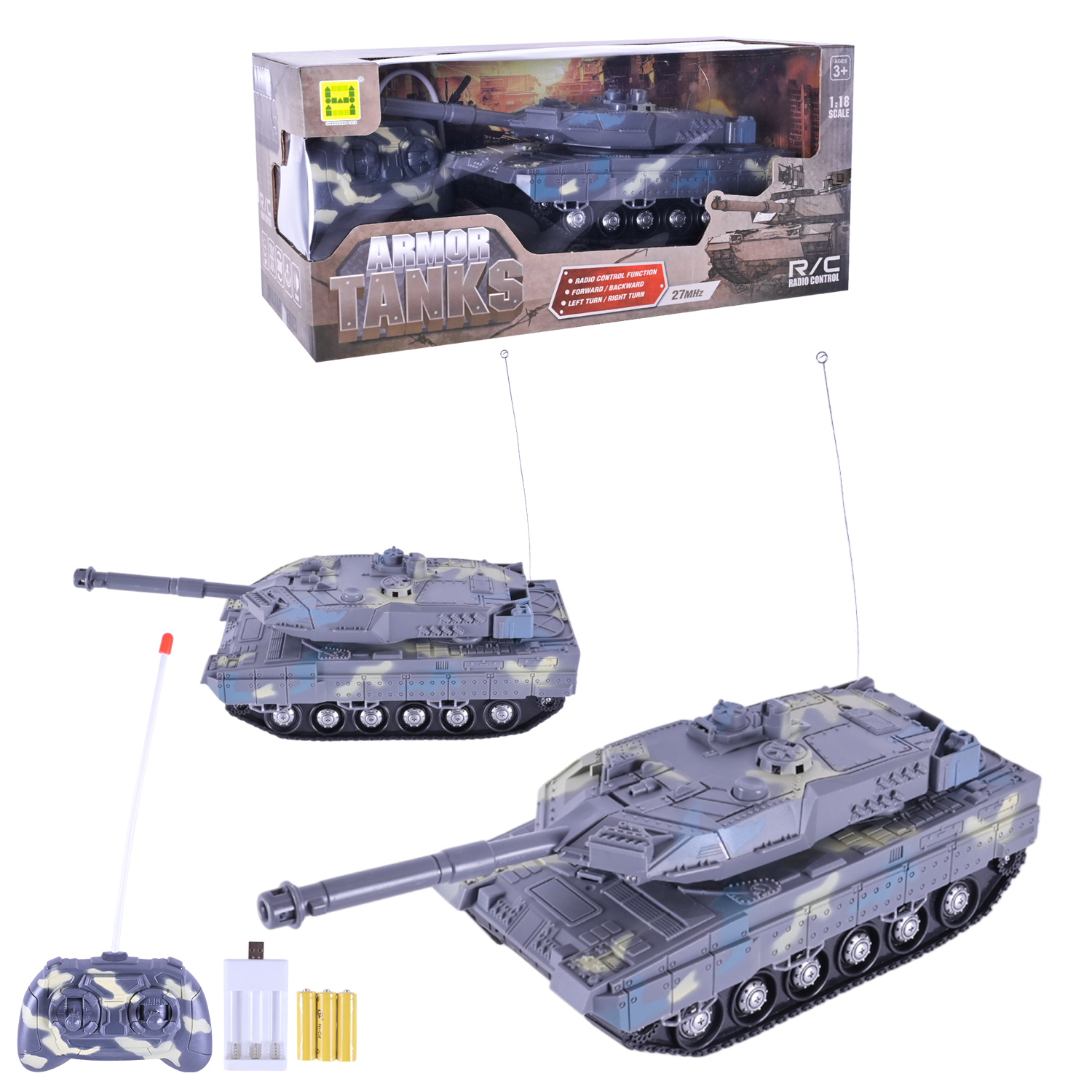 Танк р/к арт. SH091-415B (24шт) 2 кольори, світ, короб. 31*11,5*11см