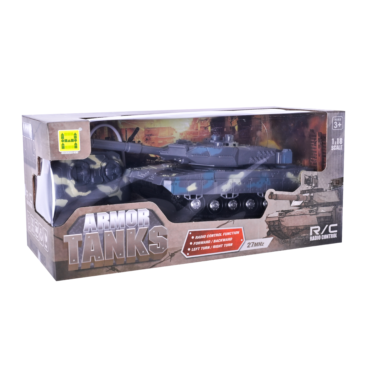 Танк р/к арт. SH091-415B (24шт) 2 кольори, світ, короб. 31*11,5*11см