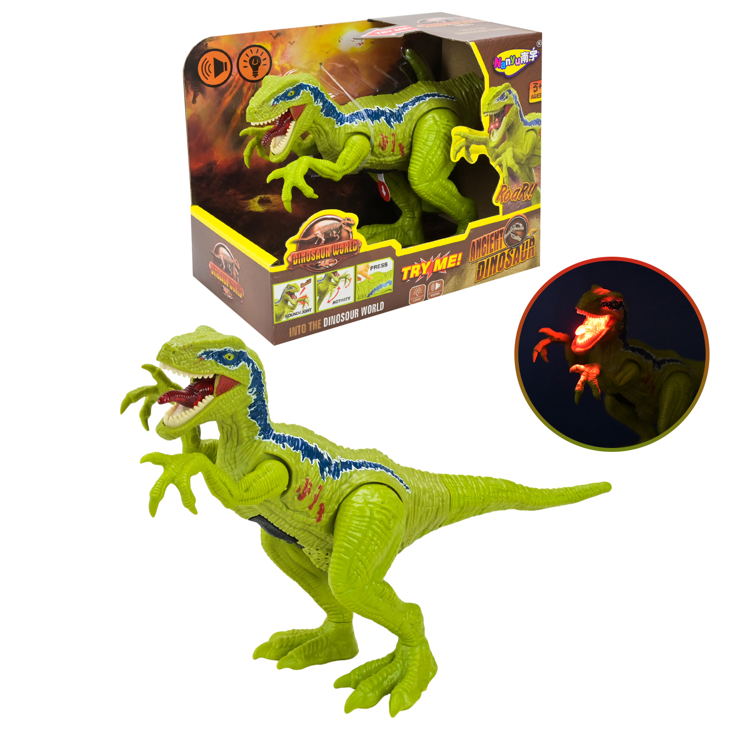 Тварина інтеракт.динозавр арт. NY085-A (60шт/2) світ, звук,р-р 29*10*15см, короб.19,5*11,3*15,5см