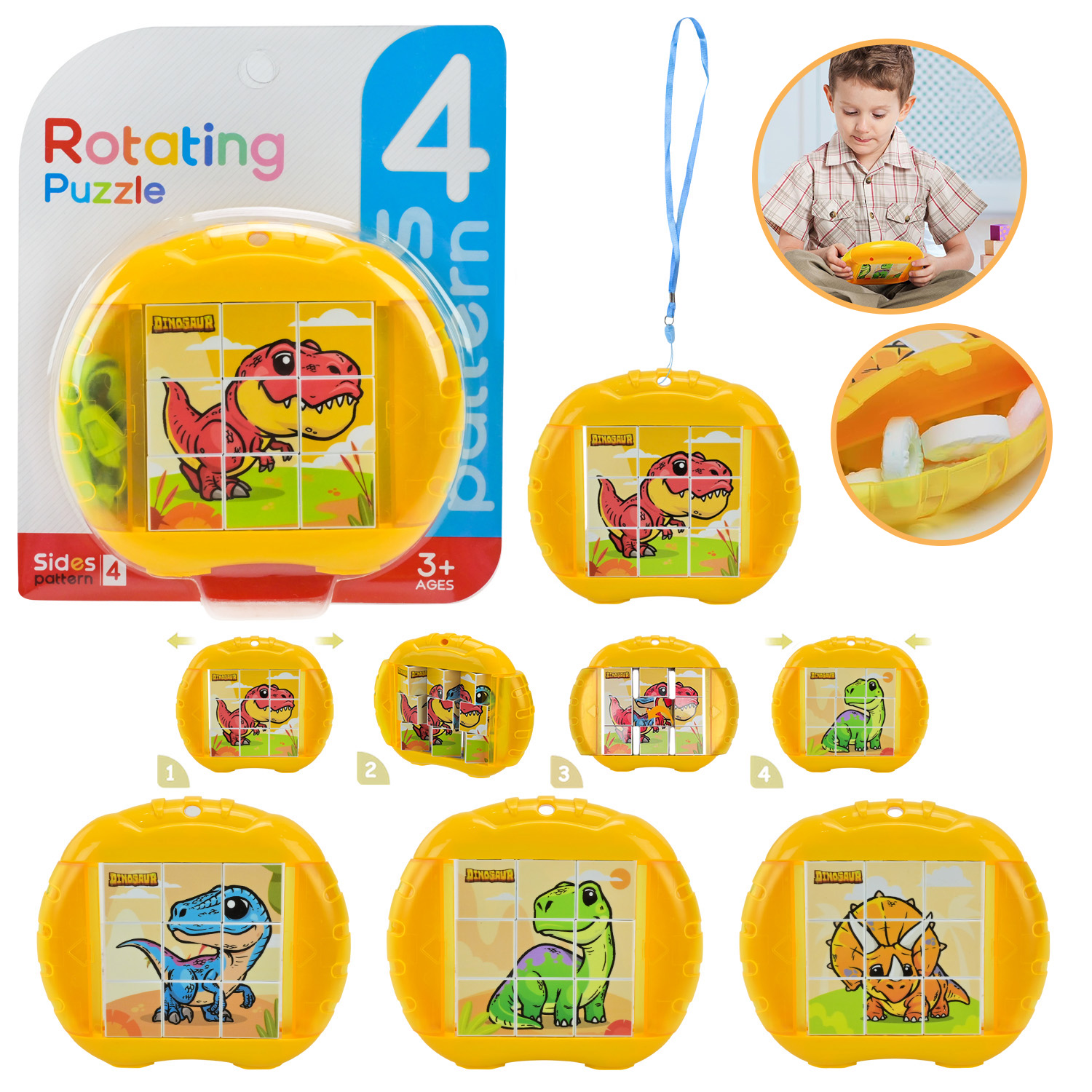 Кубики  обертові арт. 5588-1 (240шт/2) р-р 12*2,5*10см,потрібно скласти 4 картинки, інструкція, матузок, планшет 15*2,5*15см