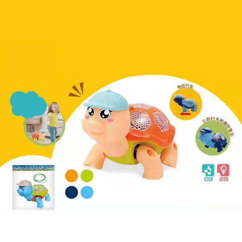 Черепашка муз. арт. 021-2 (180шт/2) батар, 2 кольори мікс , світ, звук, пакет. 14*19см