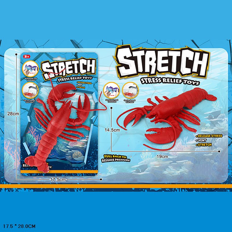 Тварини гумові-тягучки арт. 5050-42 (144шт/2) Рак, на планшет. 17,5*28см.