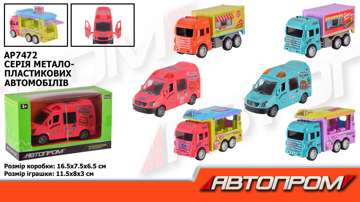 Машина мет. АВТОПРОМ арт. AP7472 (120шт/2) короб. 16,5*9,5*6,5см