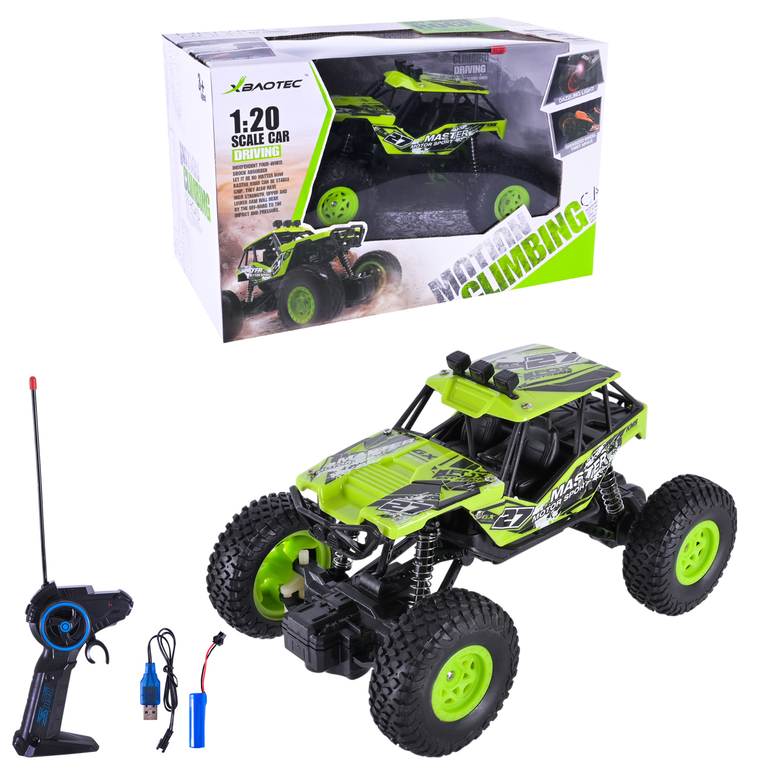 Машина р/к XB1010 (36шт/2) аккум. 3кольора,світло, короб.