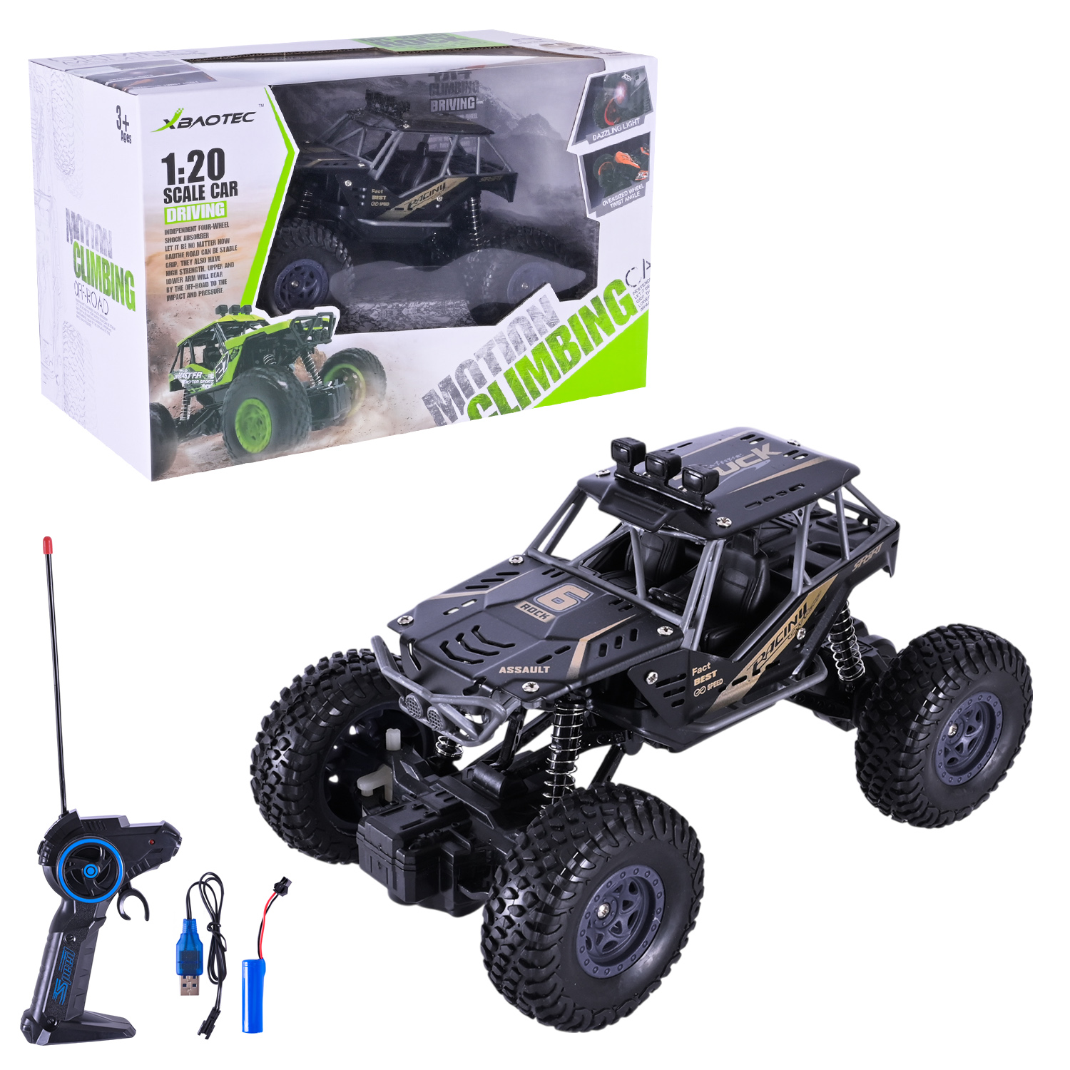 Машина р/к XB1042 (36шт/2) аккум. 3кольора,світло, короб.