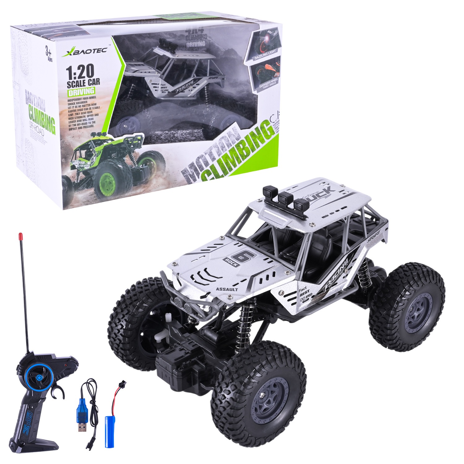 Машина р/к XB1042 (36шт/2) аккум. 3кольора,світло, короб.