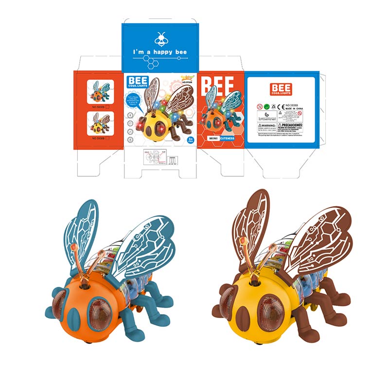 Тварина  муз. арт. 5938B (72шт/2) муха,2 кольори мікс,прозорий корпус, кольорові внутрішні деталі, світло, звук, короб.16*9*16см